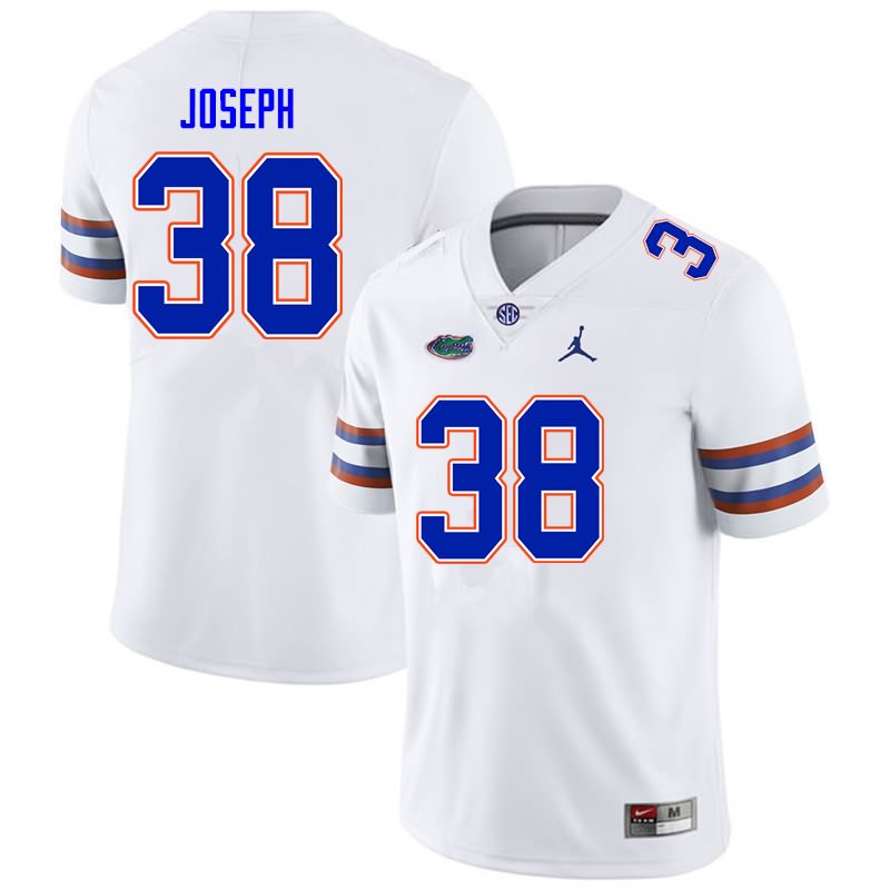 Men's NCAA Florida Gators Carlson Joseph #38 Stitched Authentic Nike White College Football Jersey LGU2865OH